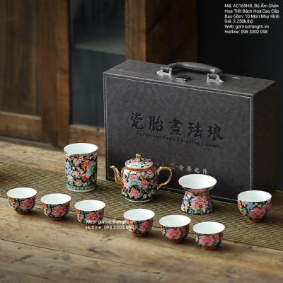 Bộ Ấm Chén Họa Tiêt Bách Hoa Cao Cấp